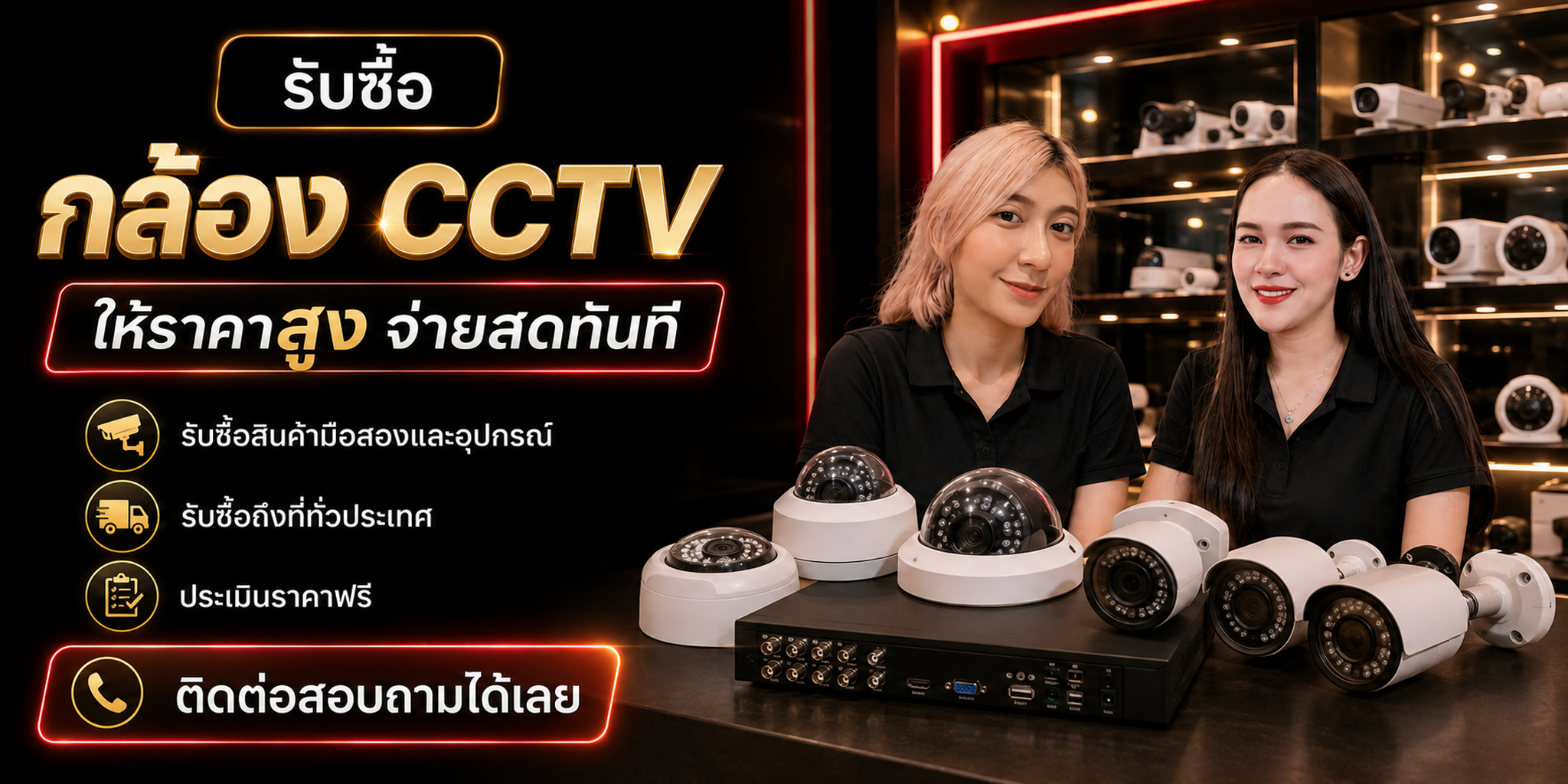 ร้านรับซื้อ กล้อง CCTV จำนวนมาก รับถึงที่ ประเมินตาม Model ความละเอียด ระบบ และสภาพ