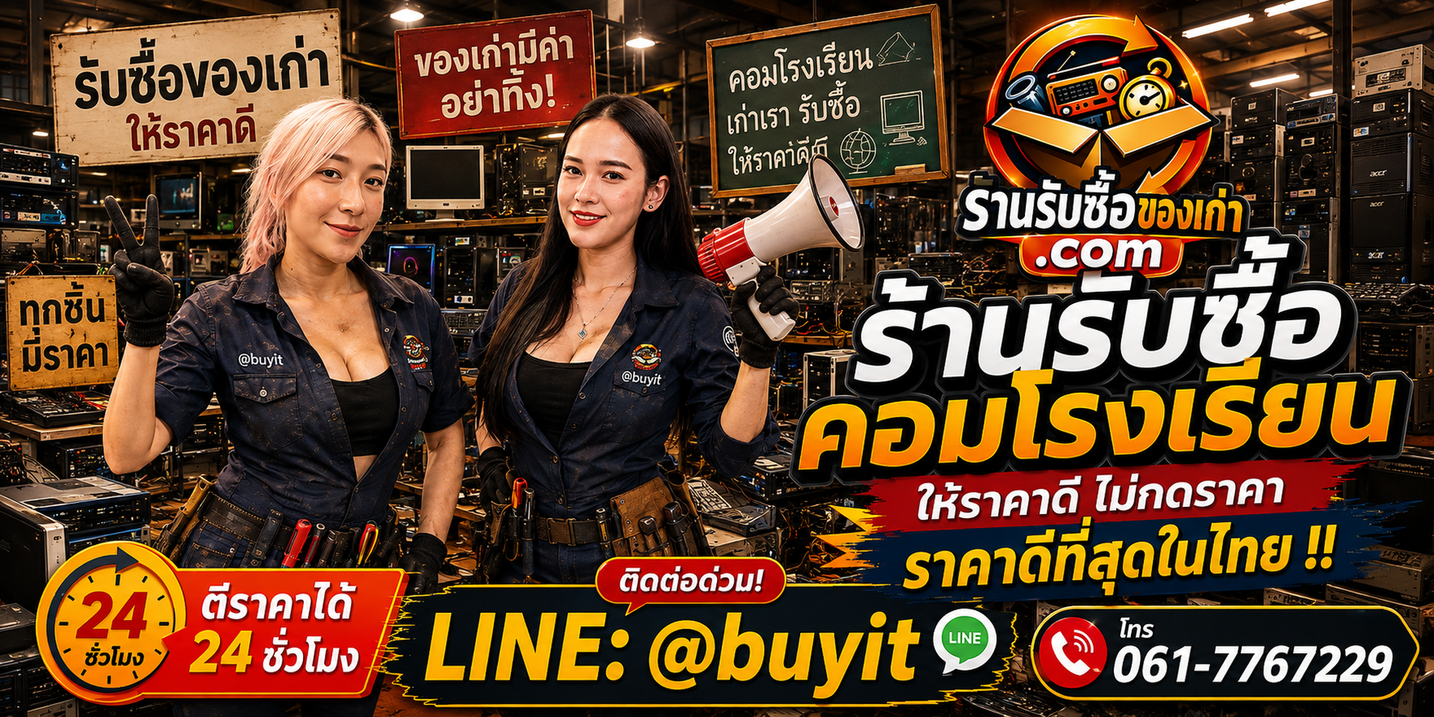 ร้านรับซื้อ คอมโรงเรียน เก่าและมือสอง รับถึงที่ ตีราคา 24 ชั่วโมง LINE @buyit โทร 061-7767229