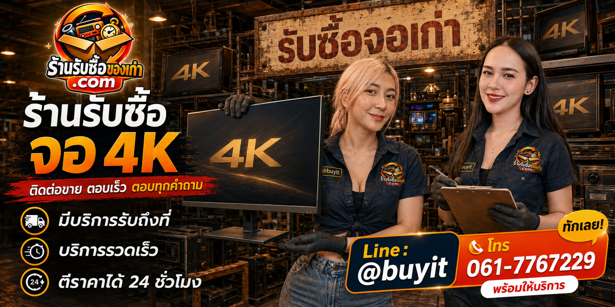 ร้านรับซื้อ จอ 4K ติดต่อสะดวก รับถึงที่ ตีราคา 24 ชั่วโมง LINE @buyit โทร 061-7767229