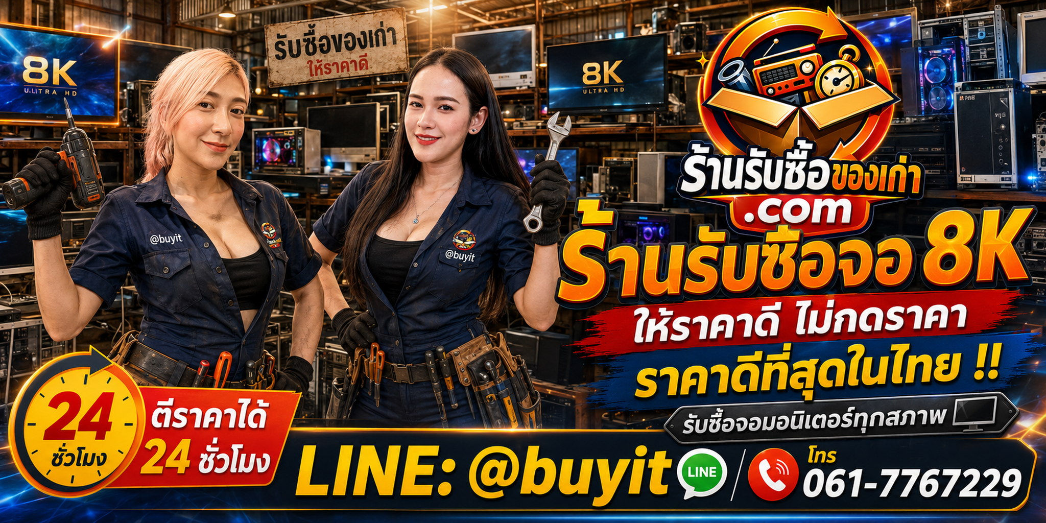 ร้านรับซื้อ จอ 8K เก่าและมือสอง รับถึงที่ ตีราคา 24 ชั่วโมง LINE @buyit โทร 061-7767229