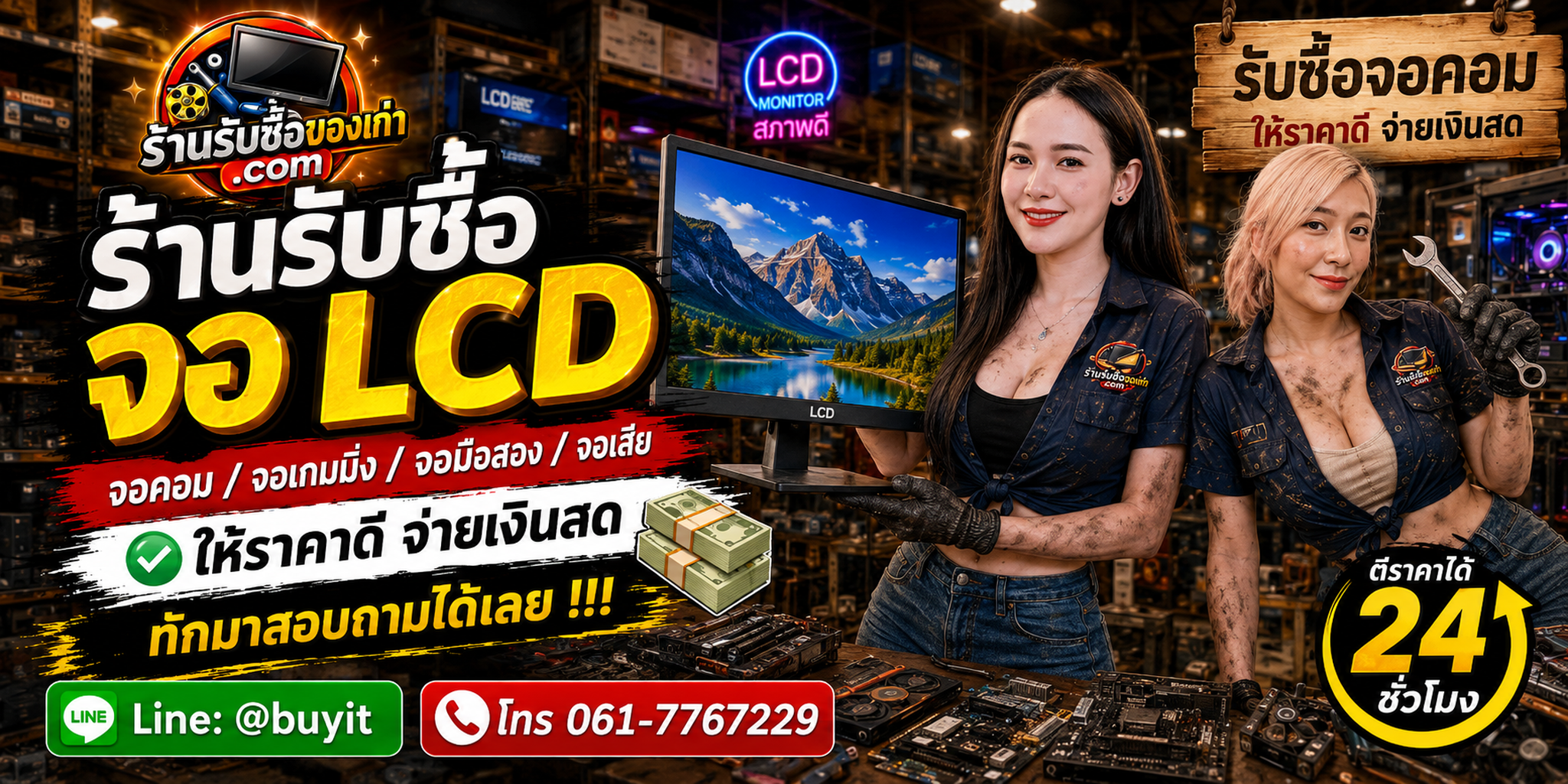 ร้านรับซื้อ จอ LCD ไม่จำกัดจำนวน รับถึงที่และประเมินตามยี่ห้อ Model ขนาด ความละเอียด Panel และอุปกรณ์