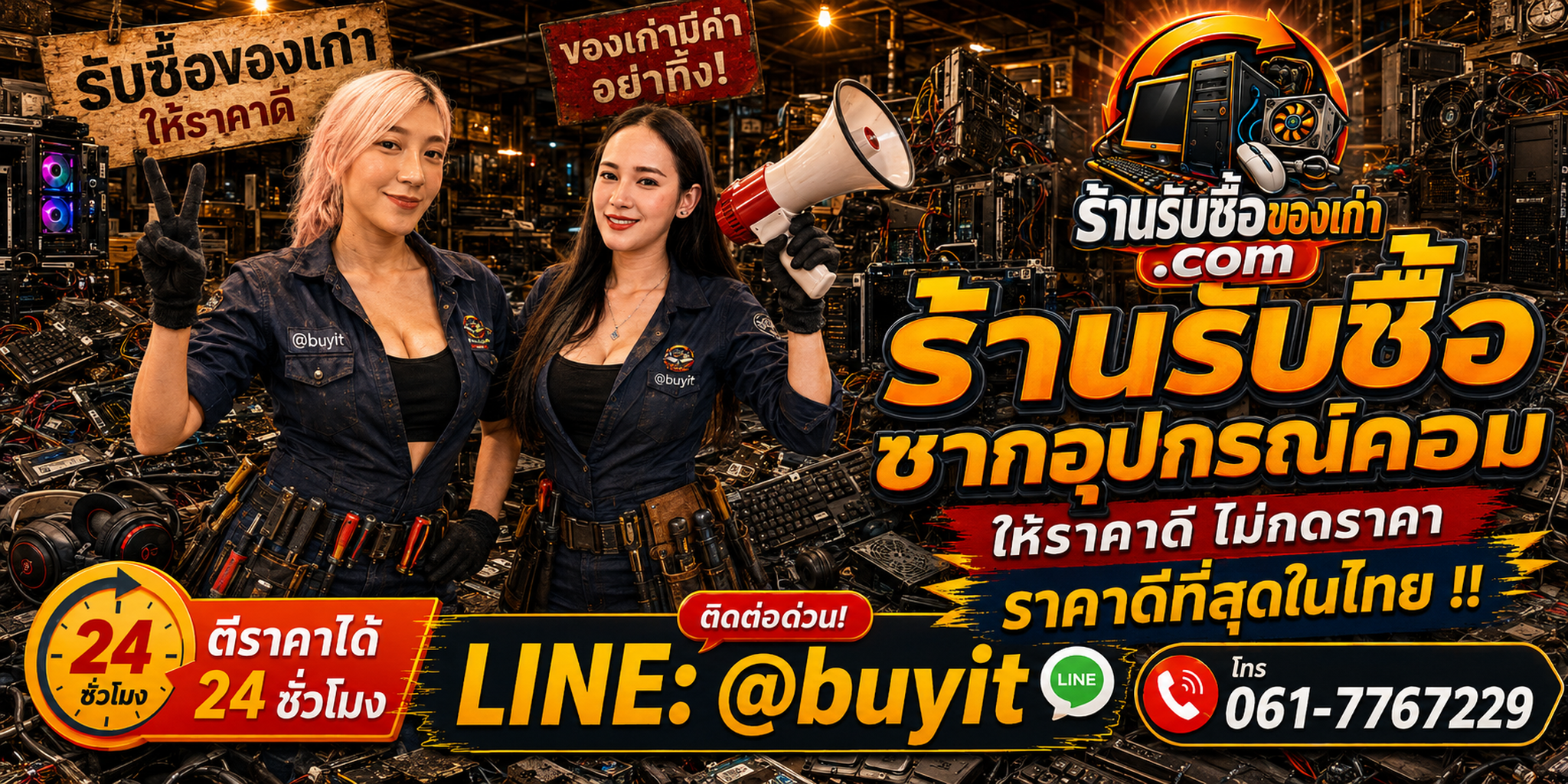 ร้านรับซื้อ ซากอุปกรณ์คอม เก่า มือสอง ทุกสภาพ รับถึงที่ LINE @buyit โทร 061-7767229