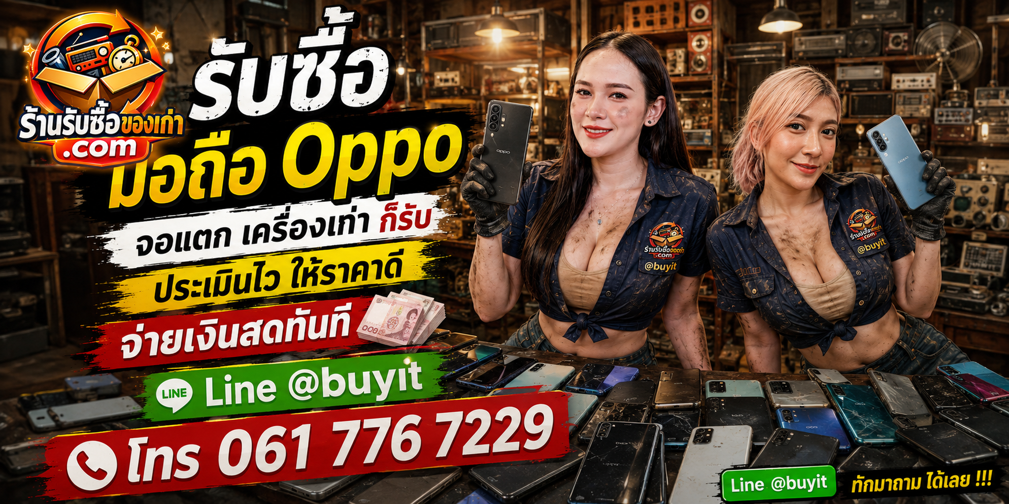 ร้านรับซื้อมือถือ OPPO ไม่จำกัดจำนวน รับถึงที่และประเมินตามรุ่น ความจุ สภาพจอ แบตเตอรี่ และอุปกรณ์