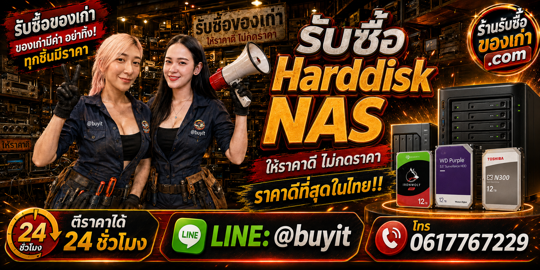 ร้านรับซื้อ Harddisk NAS เก่าและมือสอง รับถึงที่ ตีราคา 24 ชั่วโมง LINE @buyit โทร 061-7767229
