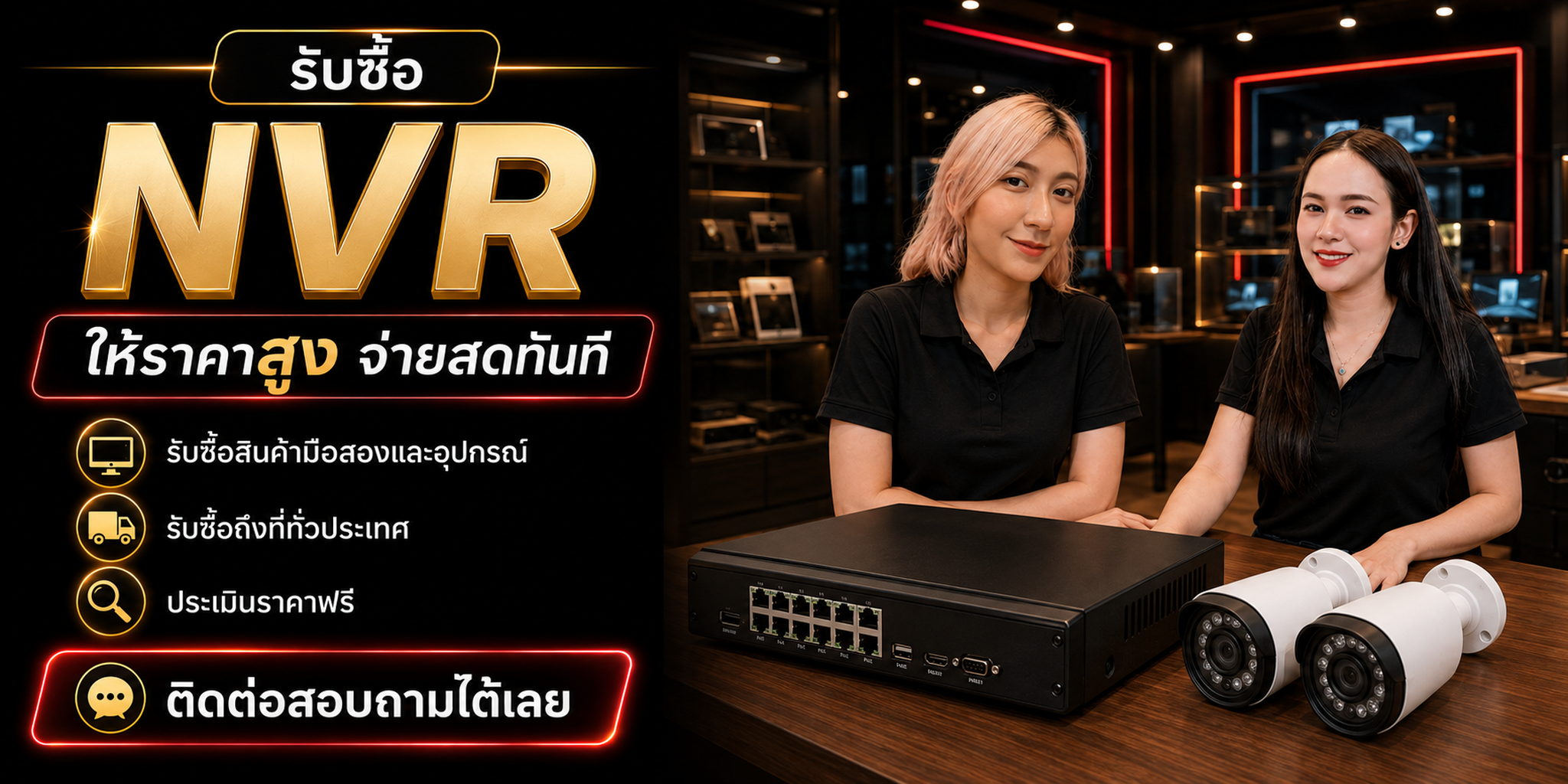 ร้านรับซื้อ NVR ไม่จำกัดจำนวน รับถึงที่และประเมินตาม Brand Model Channel PoE และ HDD